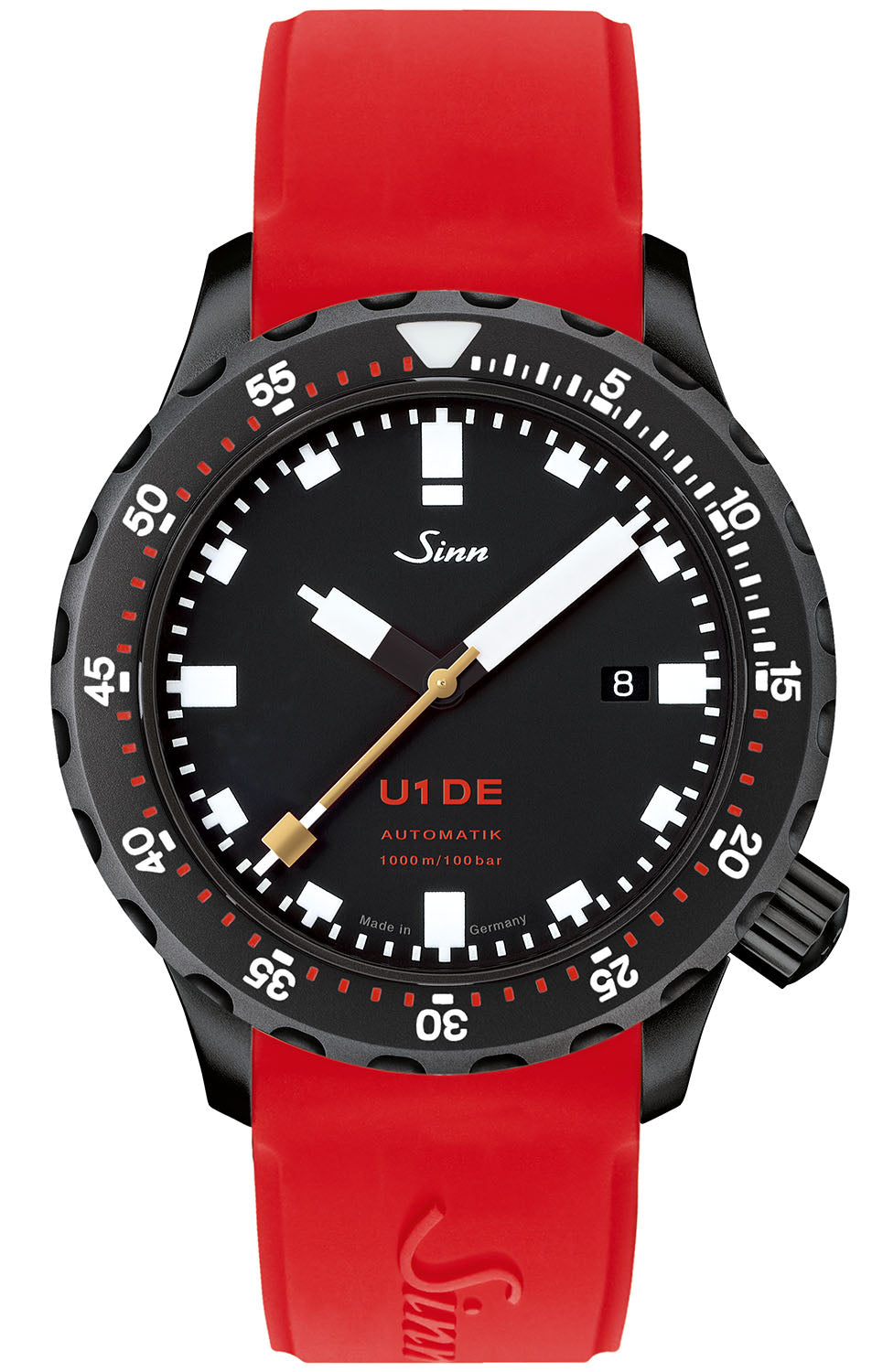 Sinn Watch U1 DE Red Silicone Limited Edition 1010.0241 Red Silicone Strap Image 1