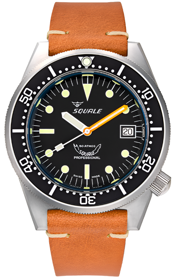 Squale 1521 Black Blasted Leather Watch 1521BKBL.PC Image 1