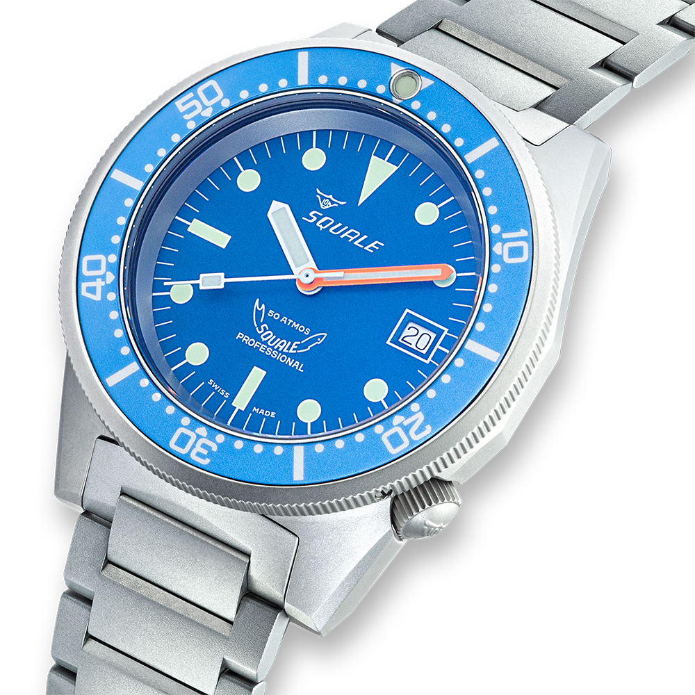 Squale 1521 Blue Blasted Bracelet Watch 1521BLUEBL.SQ20S Image 3
