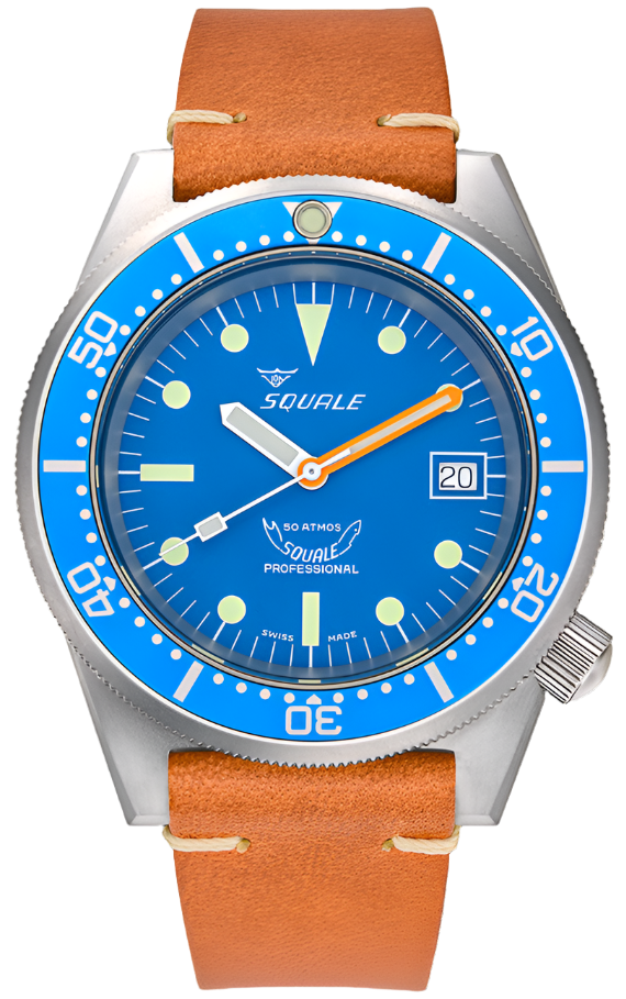 Squale 1521 Blue Blasted Leather Watch 1521BLUEBL.PC Image 1