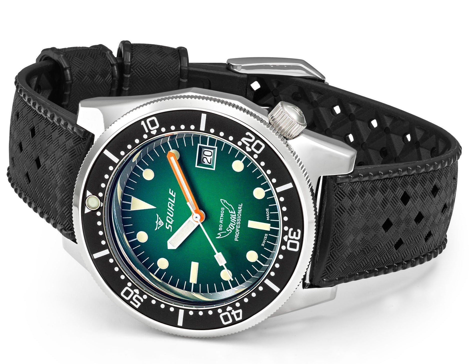 Squale 1521 Green Ray Rubber Watch 1521PROFGR.HT Image 4