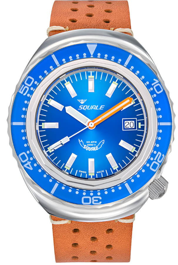 Squale 2002 Blue Leather Watch 2002.SS.BL.BL.PTC Image 1