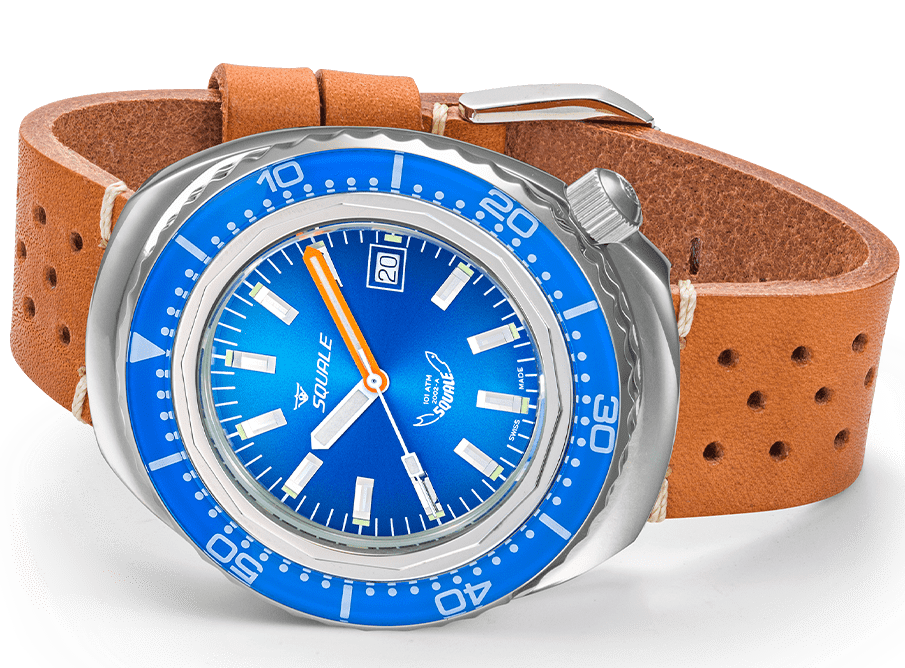 Squale 2002 Blue Leather Watch 2002.SS.BL.BL.PTC Image 4
