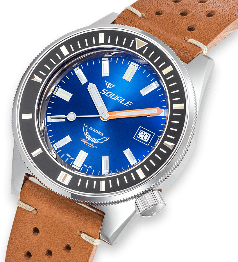 Squale Matic Dark Blue Leather Watch MATICXSB.PTC Image 3