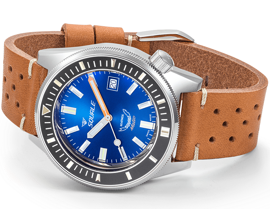 Squale Matic Dark Blue Leather Watch MATICXSB.PTC Image 4