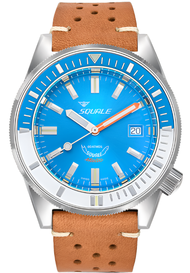 Squale Matic Light Blue Leather Watch MATICXSE.PTC Image 1
