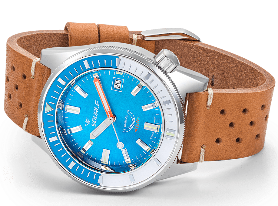Squale Matic Light Blue Leather Watch MATICXSE.PTC Image 4