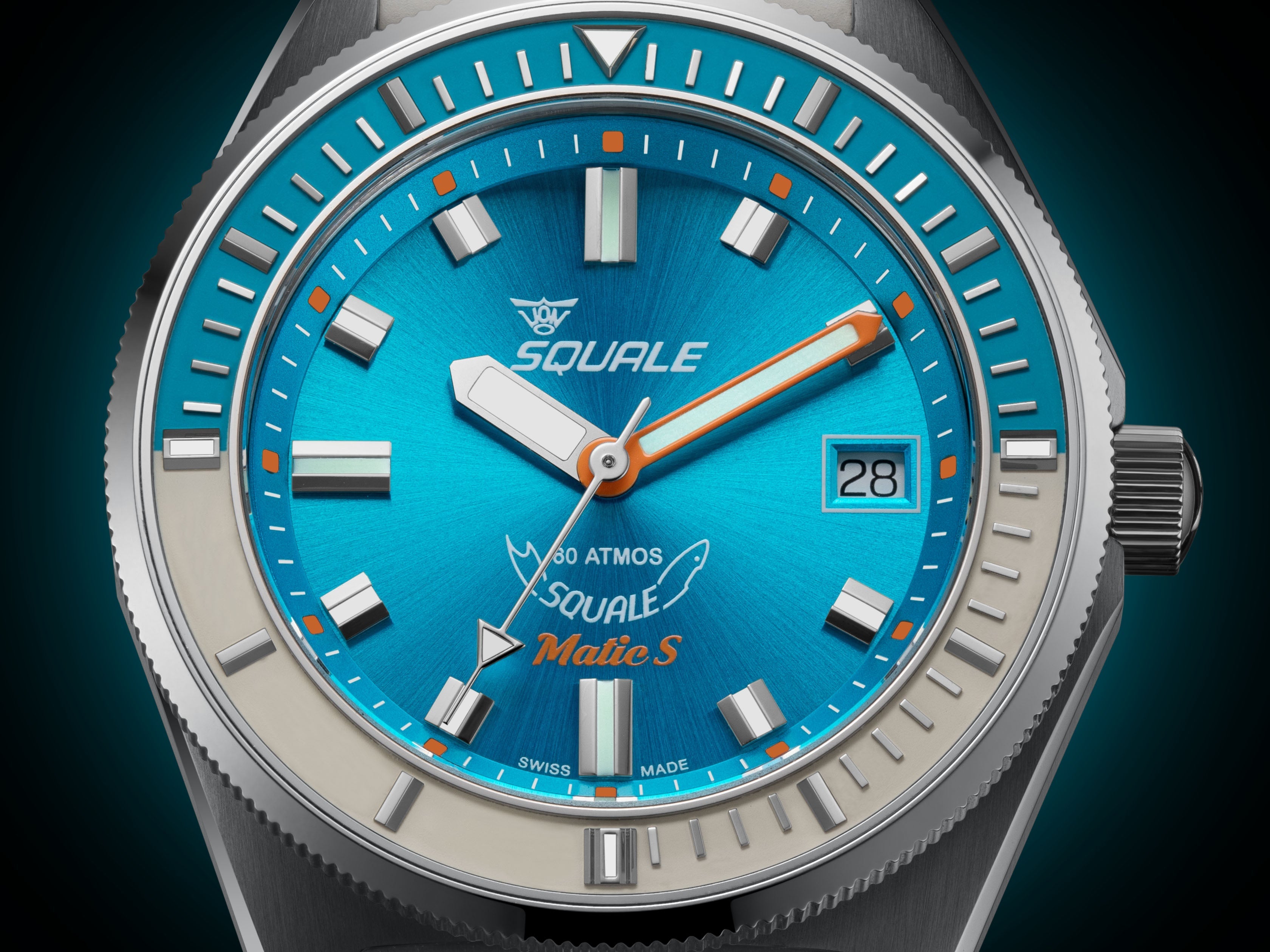 Squale Matic S Light Blue HydroLeather Watch MATICLBWLB.RLWLB Image 10