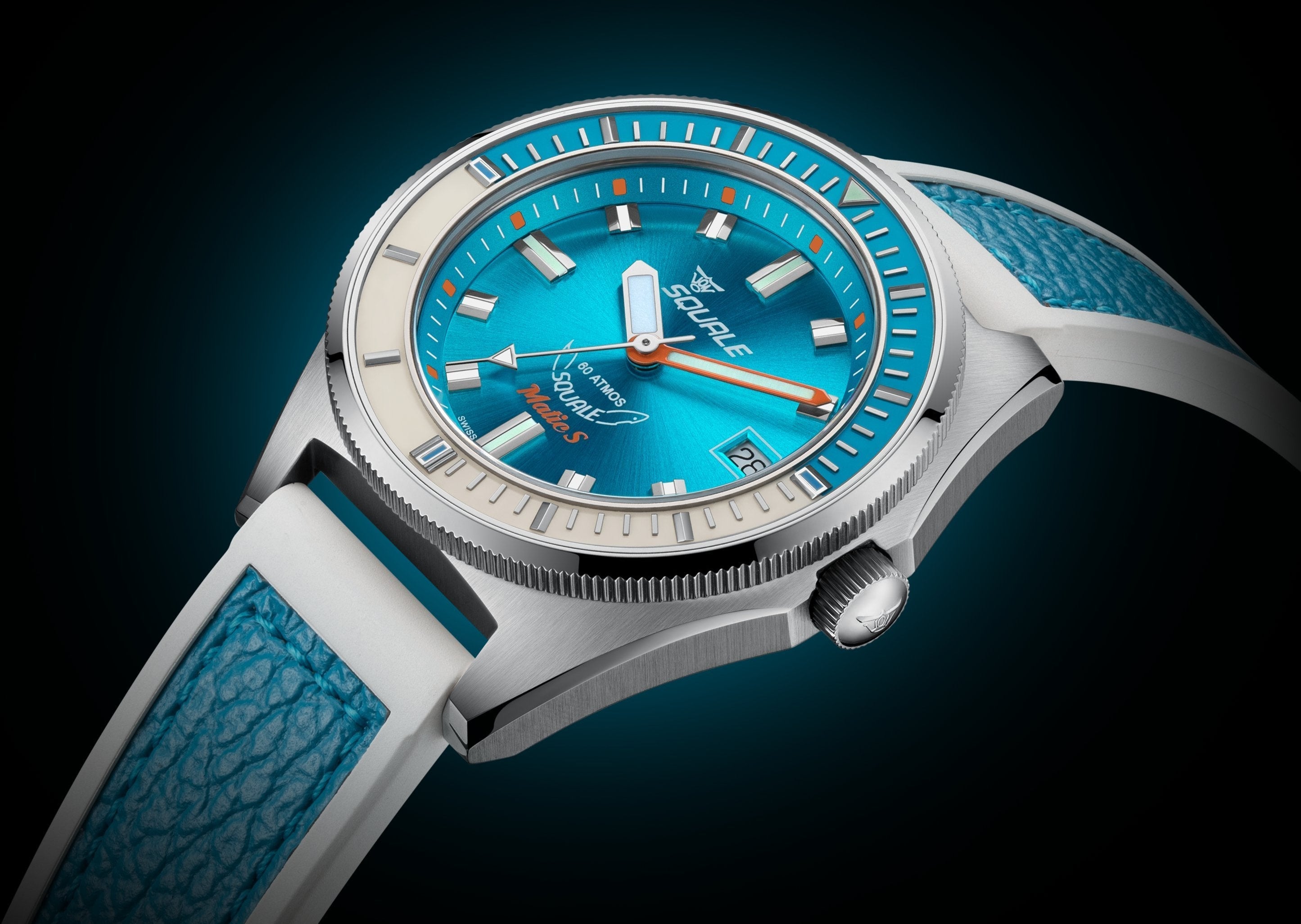 Squale Matic S Light Blue HydroLeather Watch MATICLBWLB.RLWLB Image 7