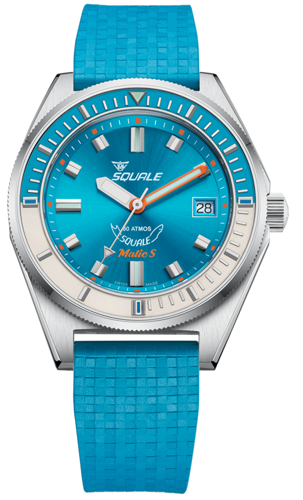 Squale Matic S Light Blue Rubber Watch MATICLBWLB.MRLB Image 1