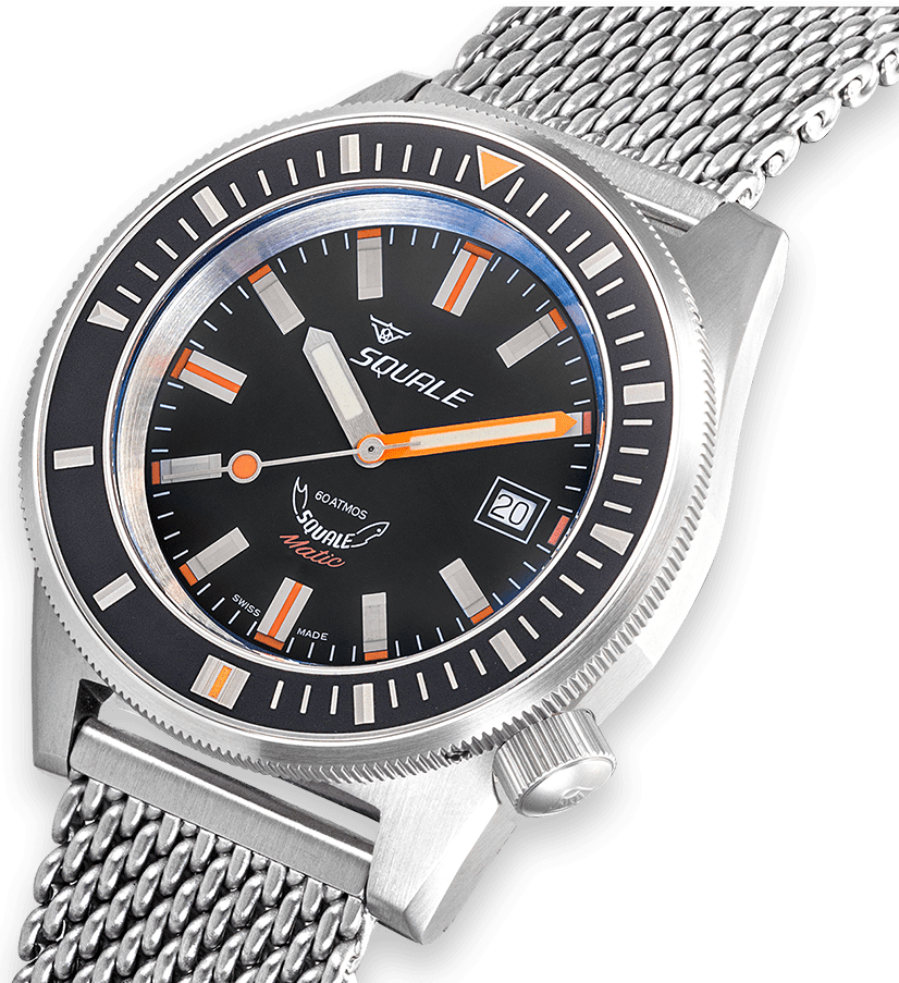 Squale Matic Satin Black Mesh Watch MATICXSG.ME22 Image 4