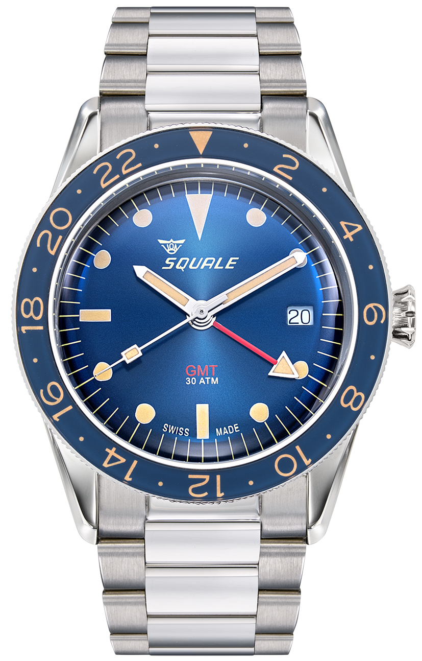 Squale SUB-39 GMT Blue Vintage Bracelet Watch SUB39GMTB.BR22 Image 1