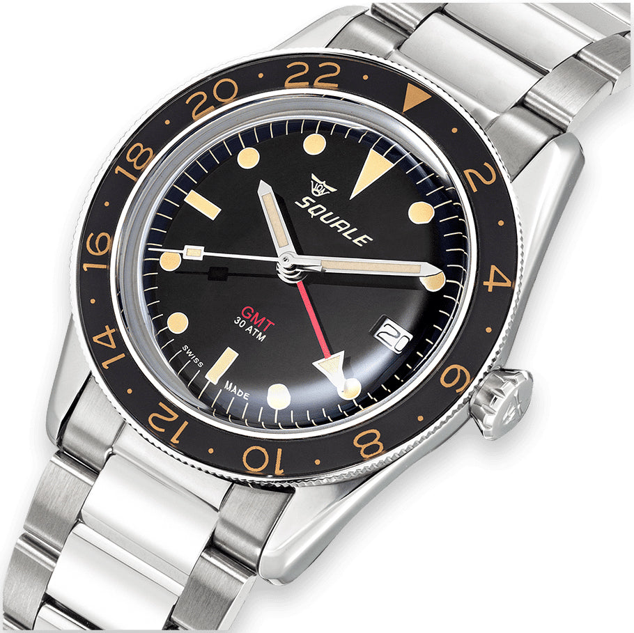 Squale SUB-39 GMT Vintage Black Bracelet Watch SUB-39GMTV.BR22 Image 3
