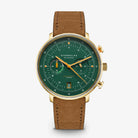Sternglas Hamburg Chrono Edition Vintage Dark Green Gold Watch S01-HCV22-WL02.