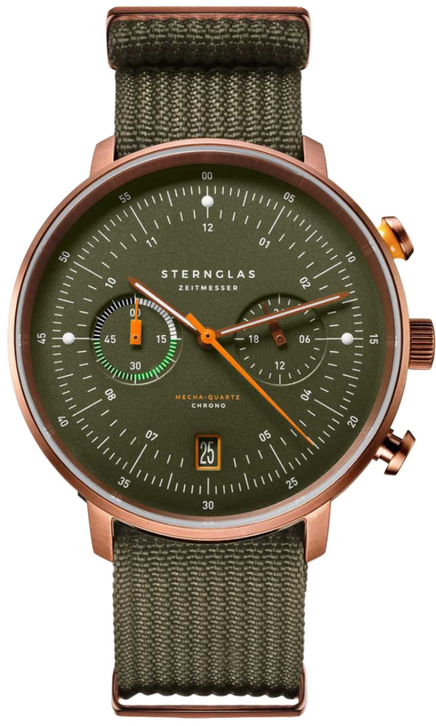 Sternglas Hamburg Chrono Green Bronze Watch S01-HC35-FI05 Image 1