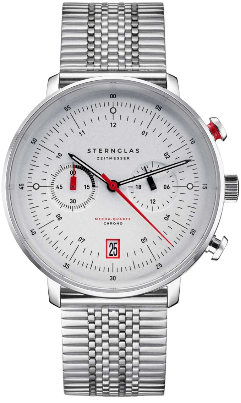 Sternglas Hamburg Chrono Silver Watch S01-HC10-ME08 Image 1