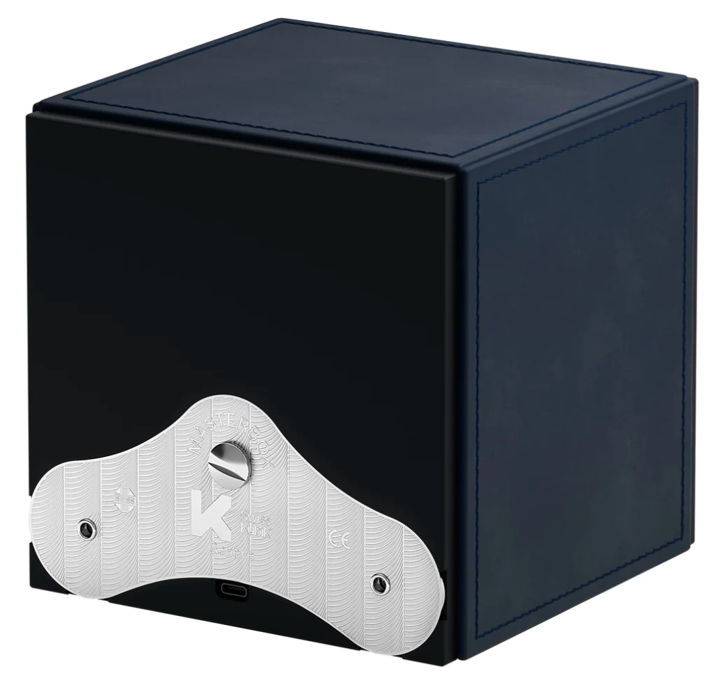 Swiss KubiK Watch Winder Masterbox Single Dark Blue Leather SK01.CV006 Image 3