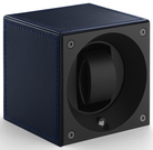 Swiss KubiK Watch Winder Masterbox Single Dark Blue Leather Window Protection D SK01.CV006.WP Image 1