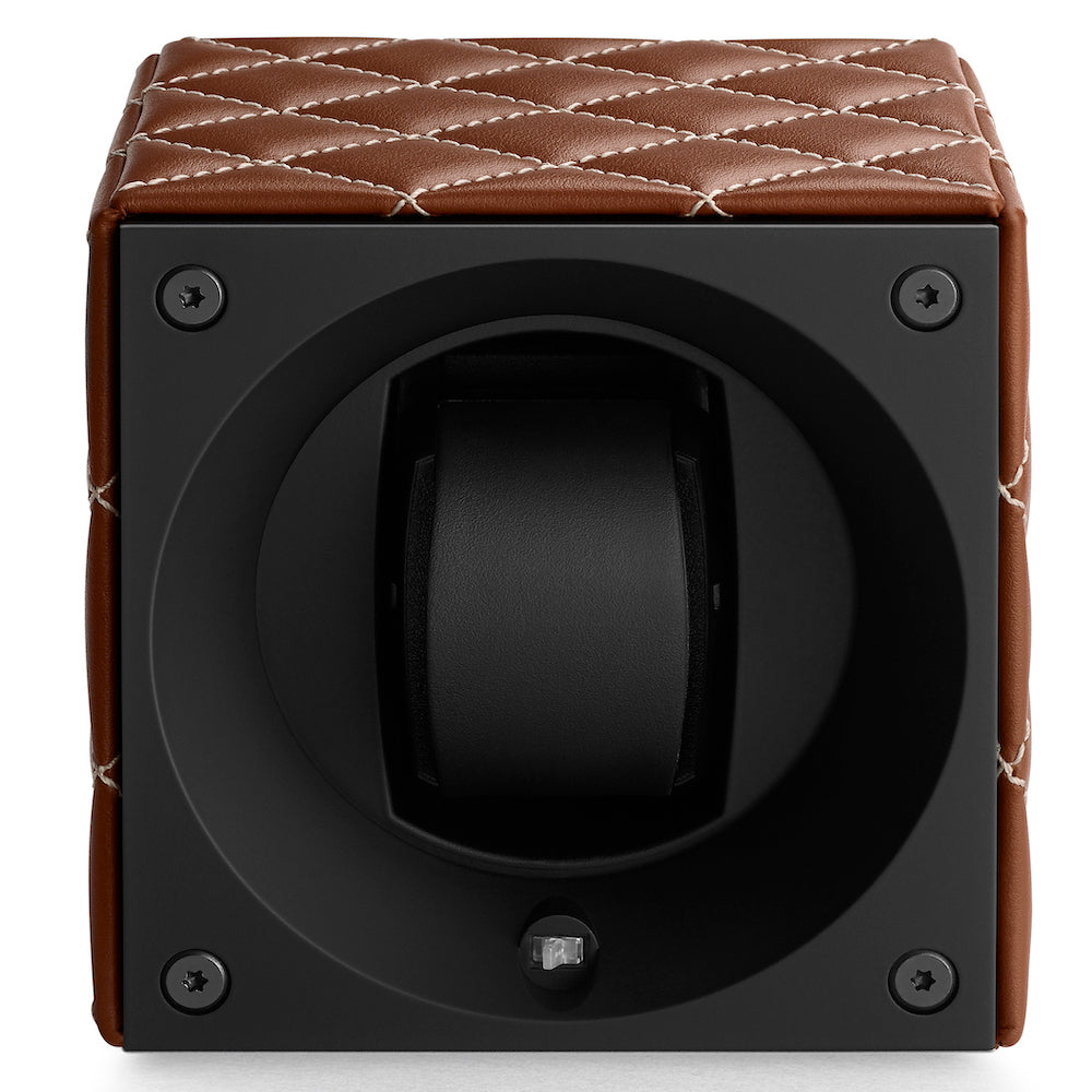 Swiss KubiK Watch Winder Single Honey Couture Leather SK01-CV002-Coutures Image 2