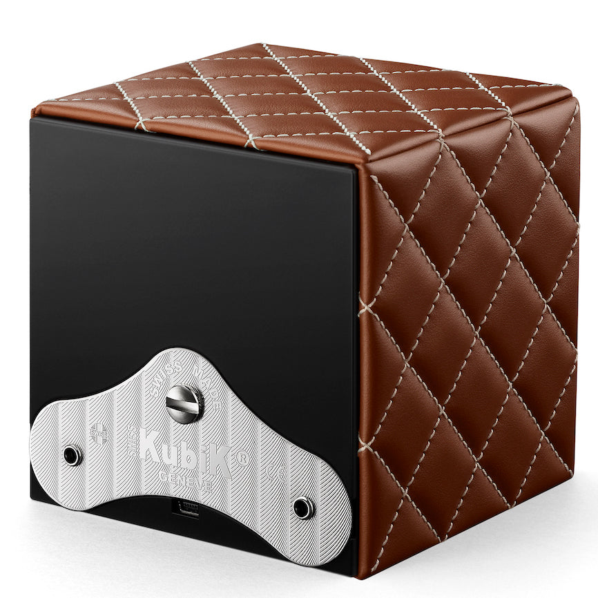 Swiss KubiK Watch Winder Single Honey Couture Leather SK01-CV002-Coutures Image 3