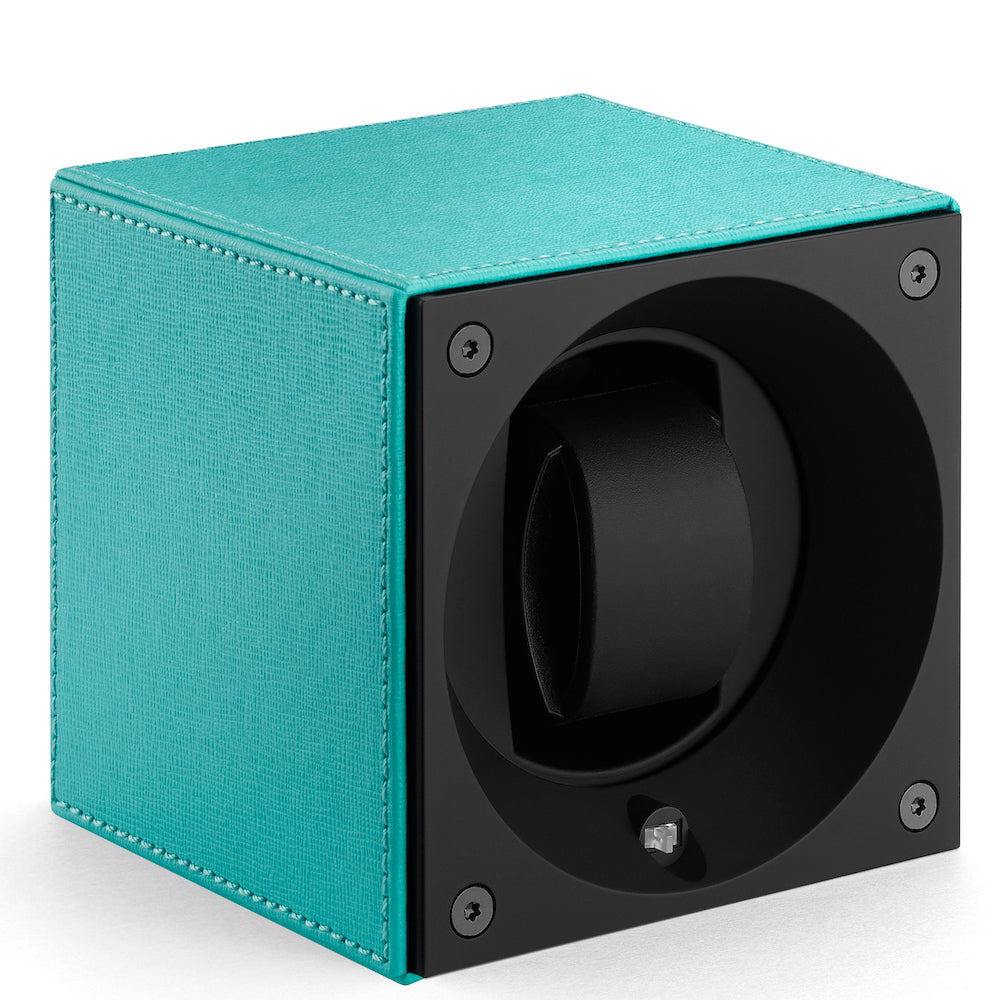 Swiss KubiK Watch Winder Single Turquoise Leather SK01-CV-Turquoise Image 1
