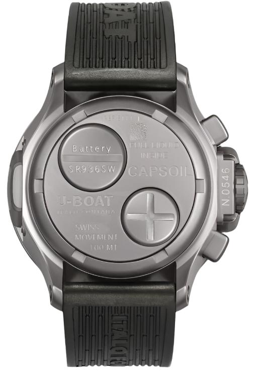 U-Boat Capsoil 45 Chrono SS Rubber Strap Watch 8111/E Image 2
