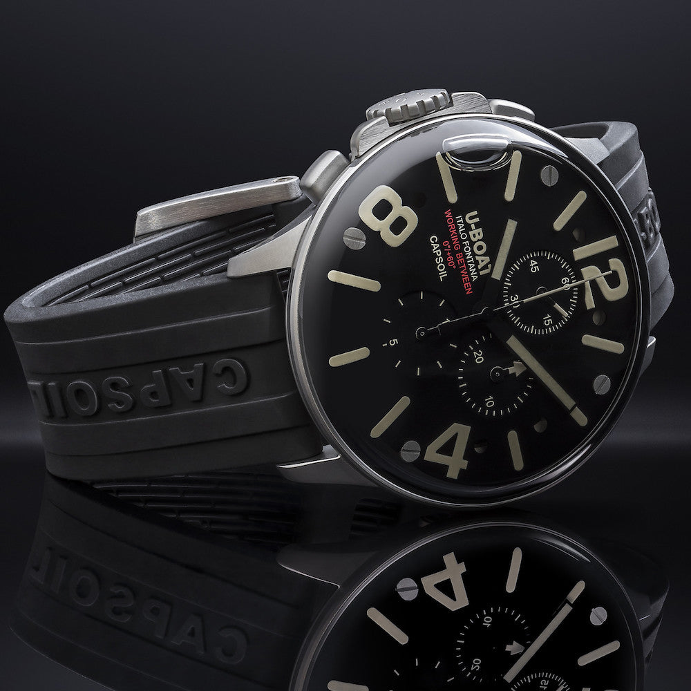 U-Boat Capsoil 45 Chrono SS Rubber Strap Watch 8111/E Image 3