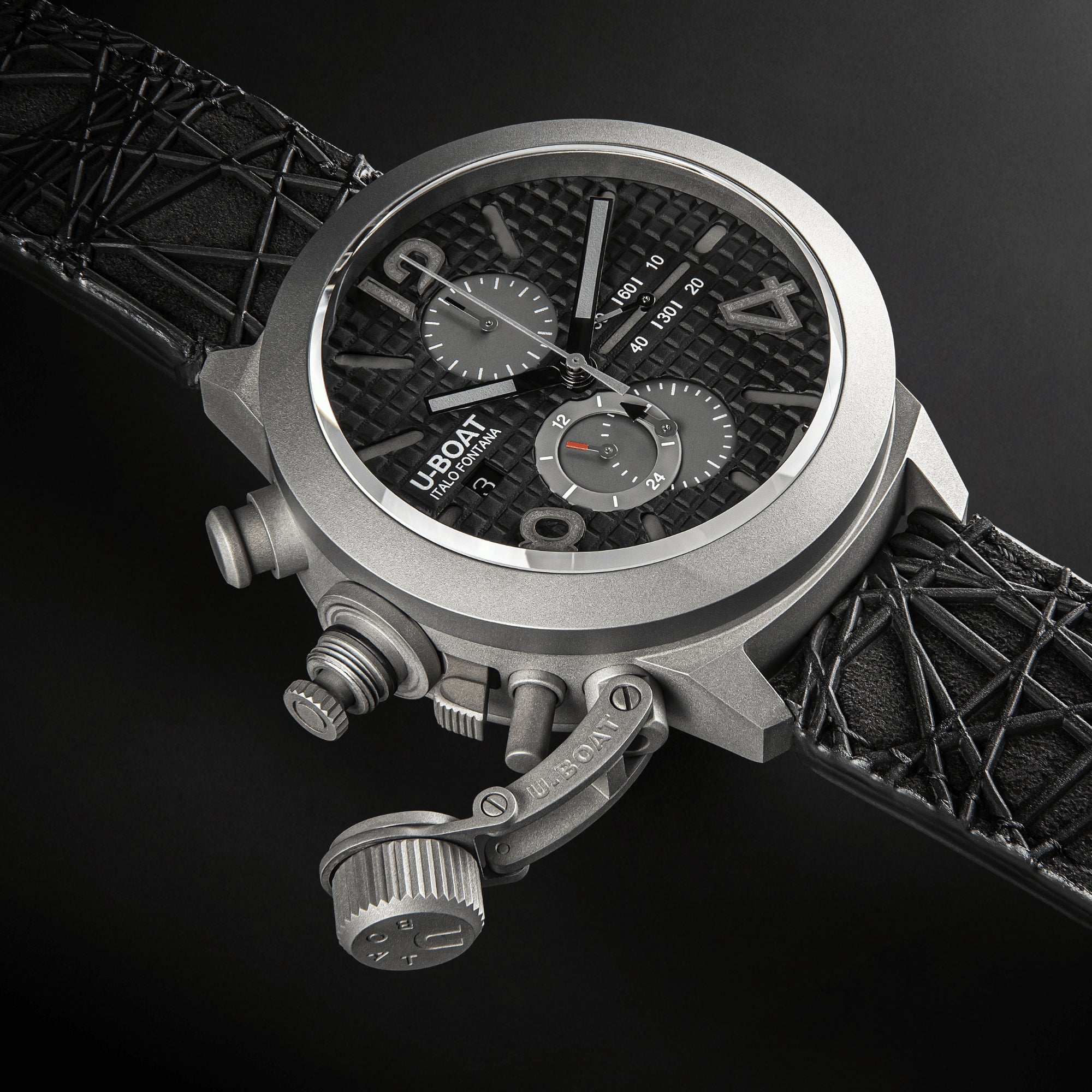 U-Boat Classico 45 Titanium Chronograph Tungsten Black Limited Edition Watch 3004 Image 3