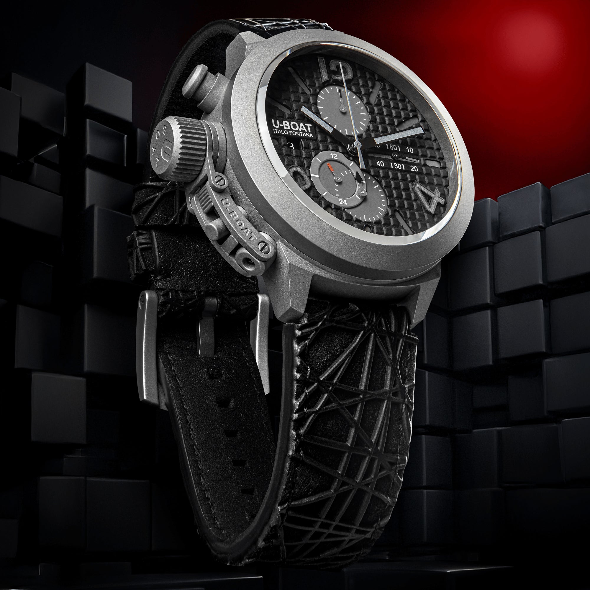 U-Boat Classico 45 Titanium Chronograph Tungsten Black Limited Edition Watch 3004 Image 4