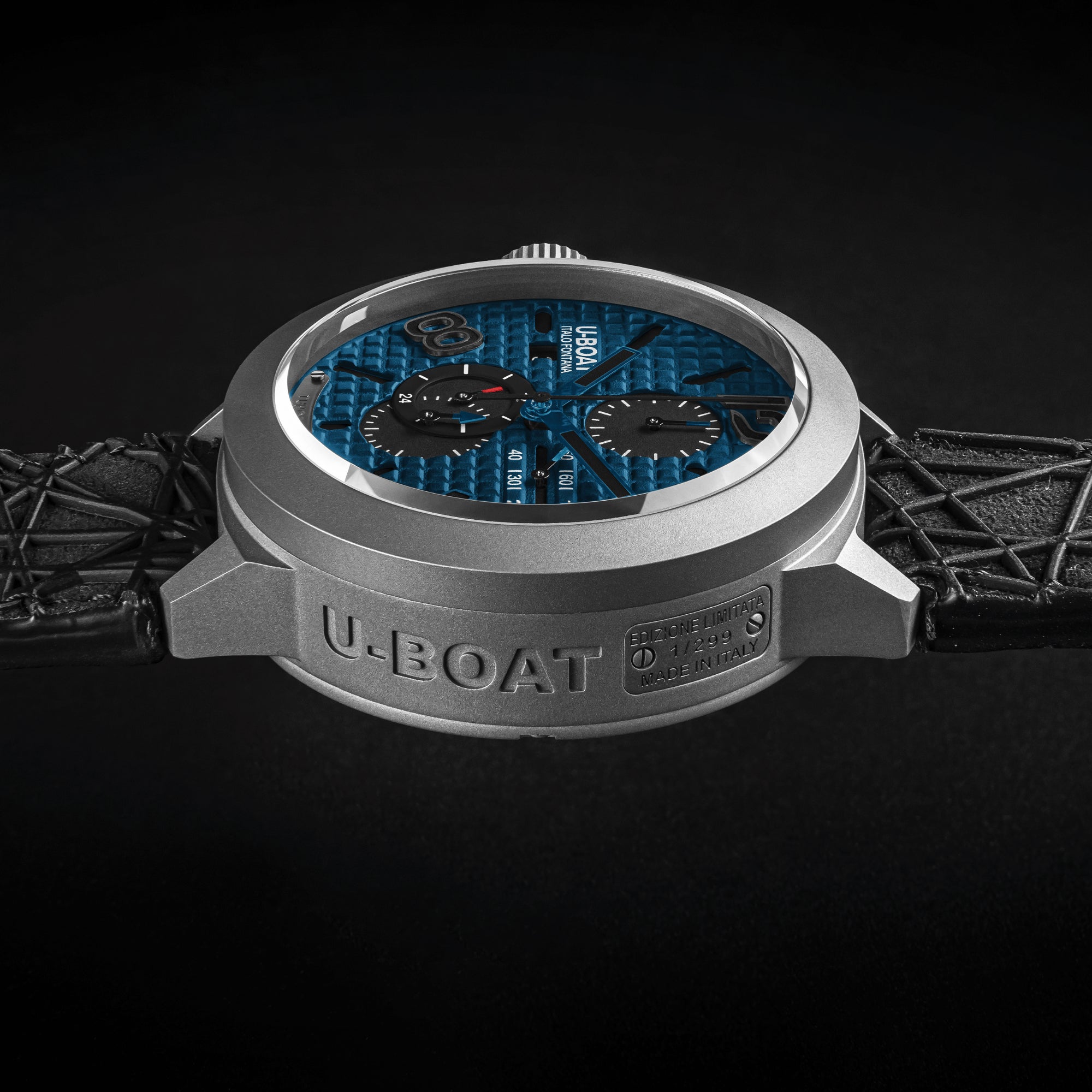 U-Boat Classico 45 Titanium Chronograph Tungsten Blue Limited Edition Watch 3003 Image 3