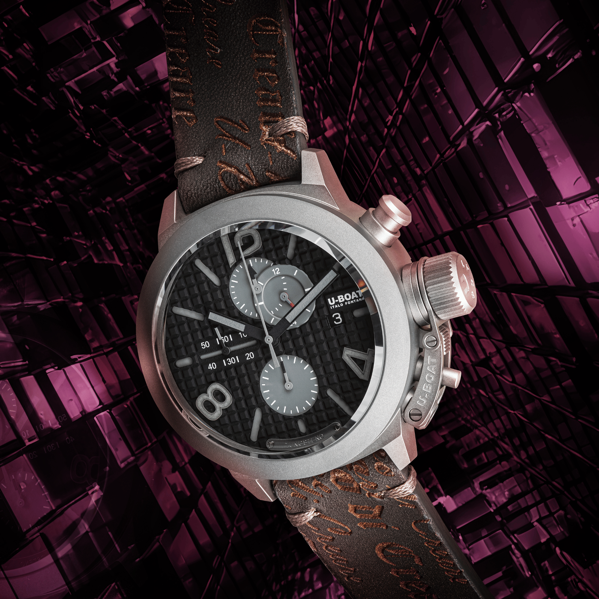 U-Boat Classico 45 Titanium Tungsten Black Right Hook Limited Edition Watch 3005 Image 3