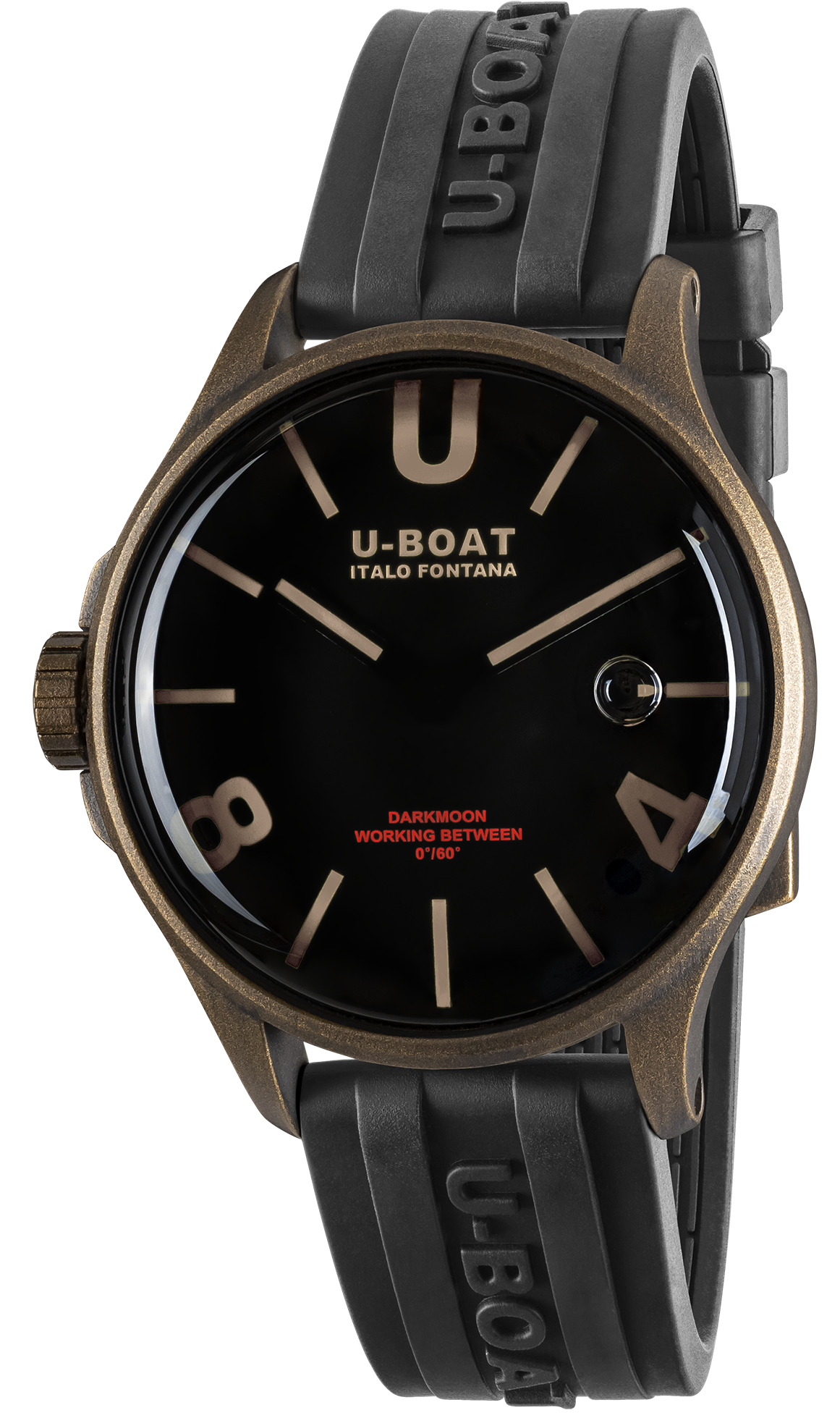 U-Boat Darkmoon 40 Black Brown Curve Vintage Watch 9549 Image 1
