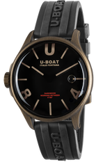U-Boat Darkmoon 40 Black Brown Curve Vintage Watch 9549 Image 1