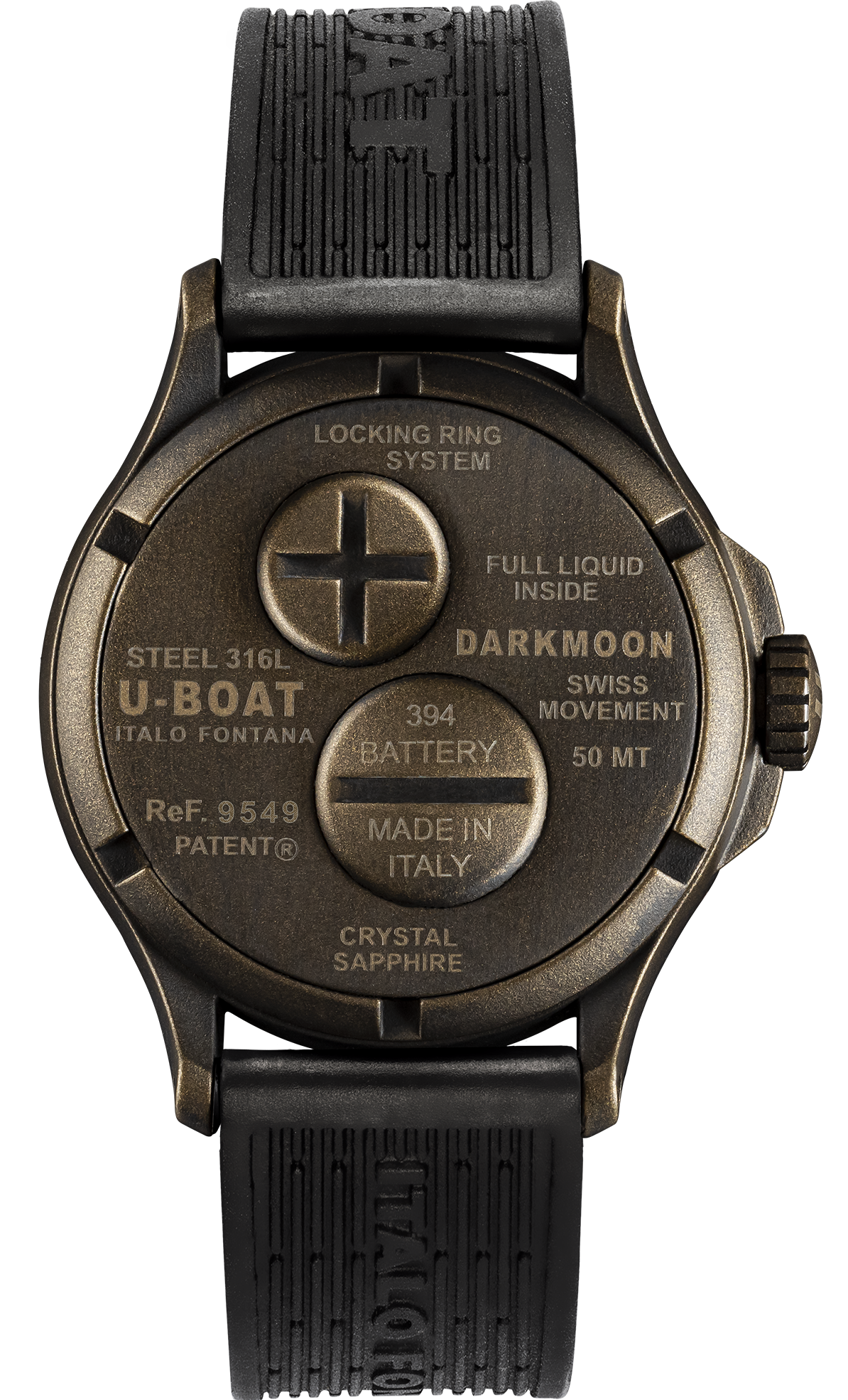 U-Boat Darkmoon 40 Black Brown Curve Vintage Watch 9549 Image 2
