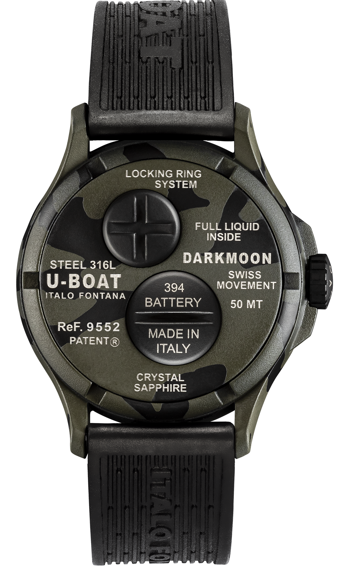 U-Boat Darkmoon 40 Camouflage Black Curve Watch 9552 Image 2