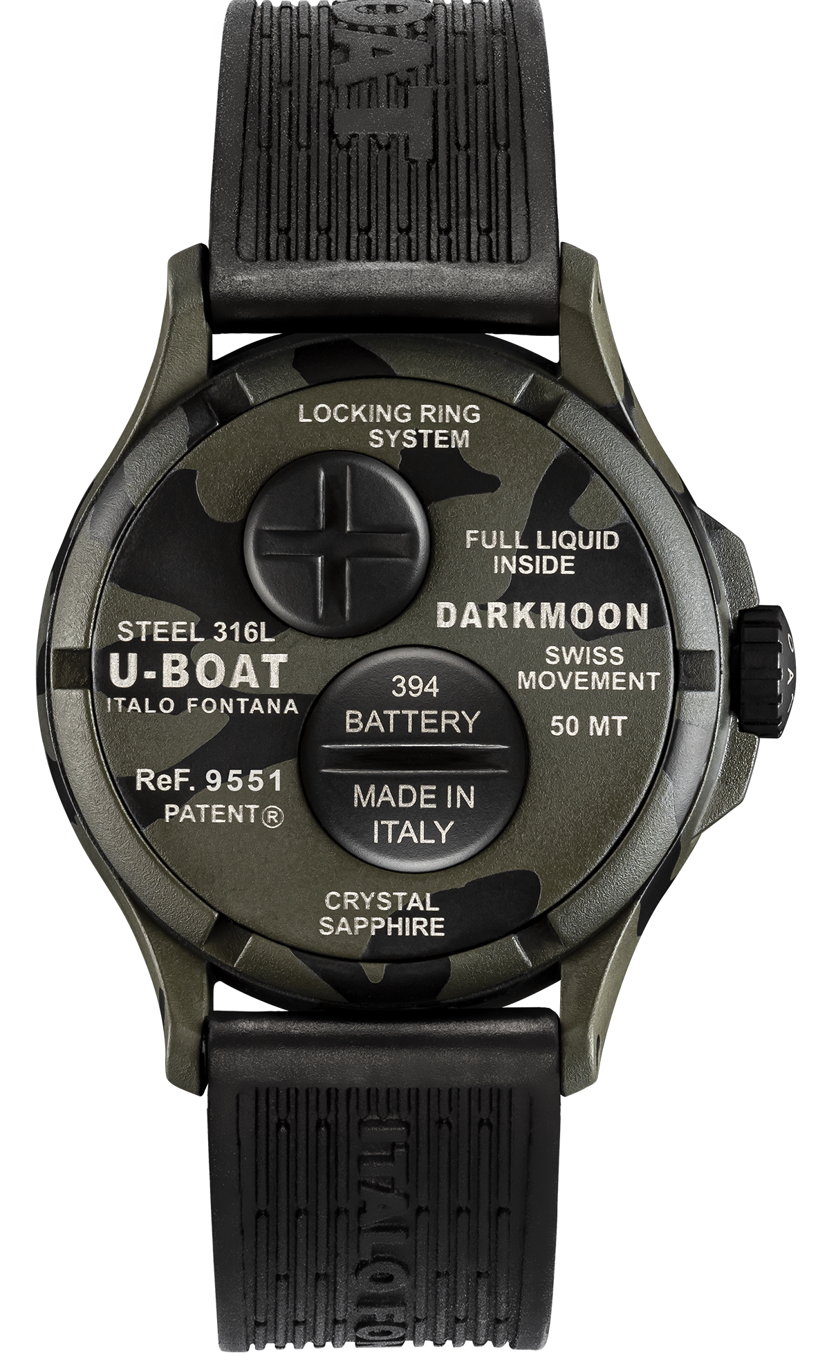 U-Boat Darkmoon 40 Camouflage Grey Curve Black Watch 9551 Image 2