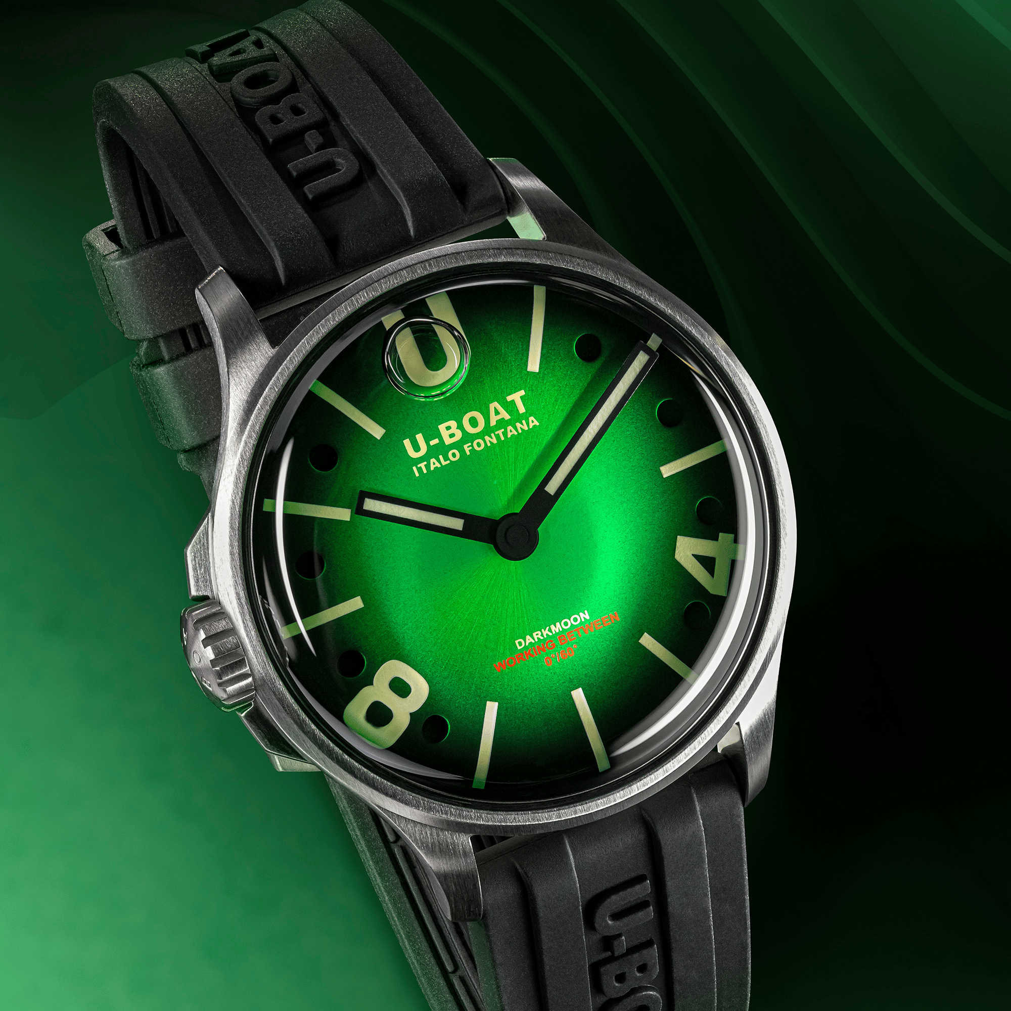 U-Boat Darkmoon  41.5mm Green SS Soleil Watch 9502/B Image 3