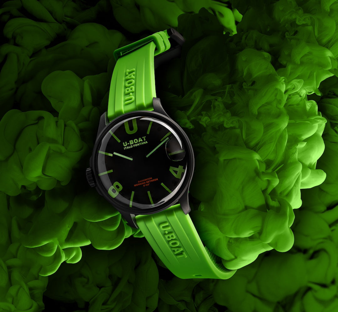 U-Boat Darkmoon 44 Black Green Curve PVD Watch D UBT-1071 Image 4