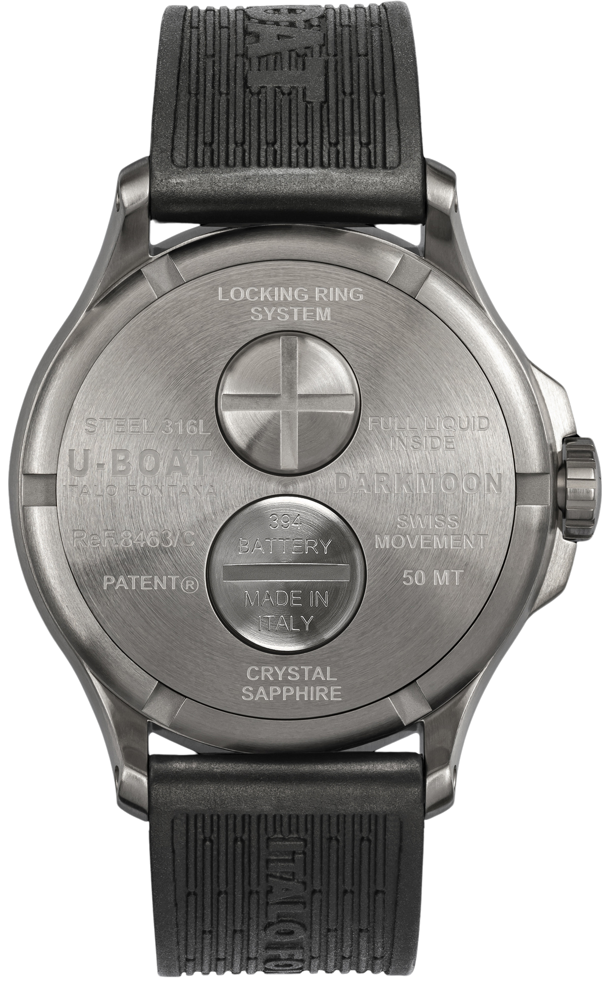 U-Boat Darkmoon 44 Black SS Watch 8463/C Image 2