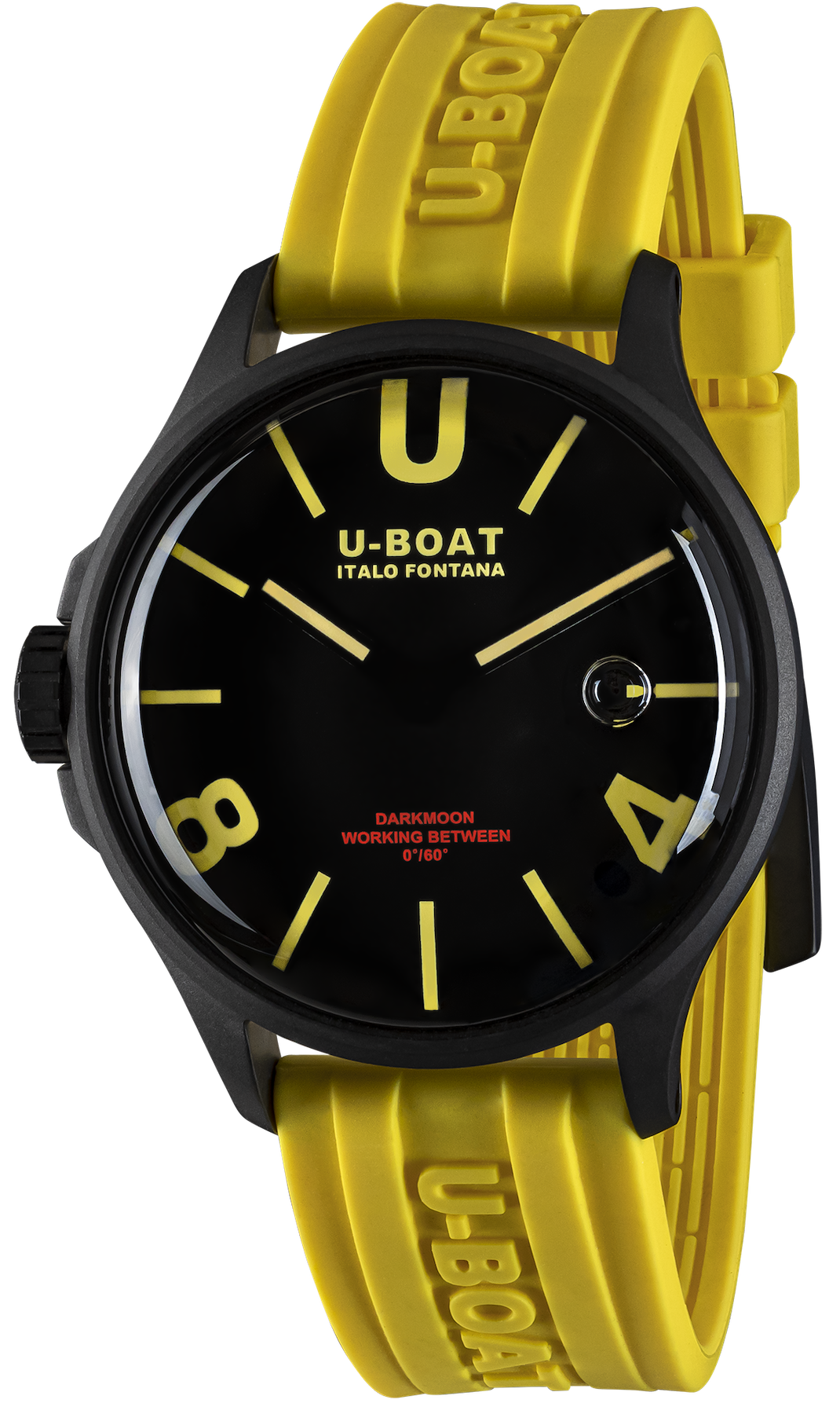 U-Boat Darkmoon 44 Black Yellow Curve PVD Watch D UBT-1068 Image 1