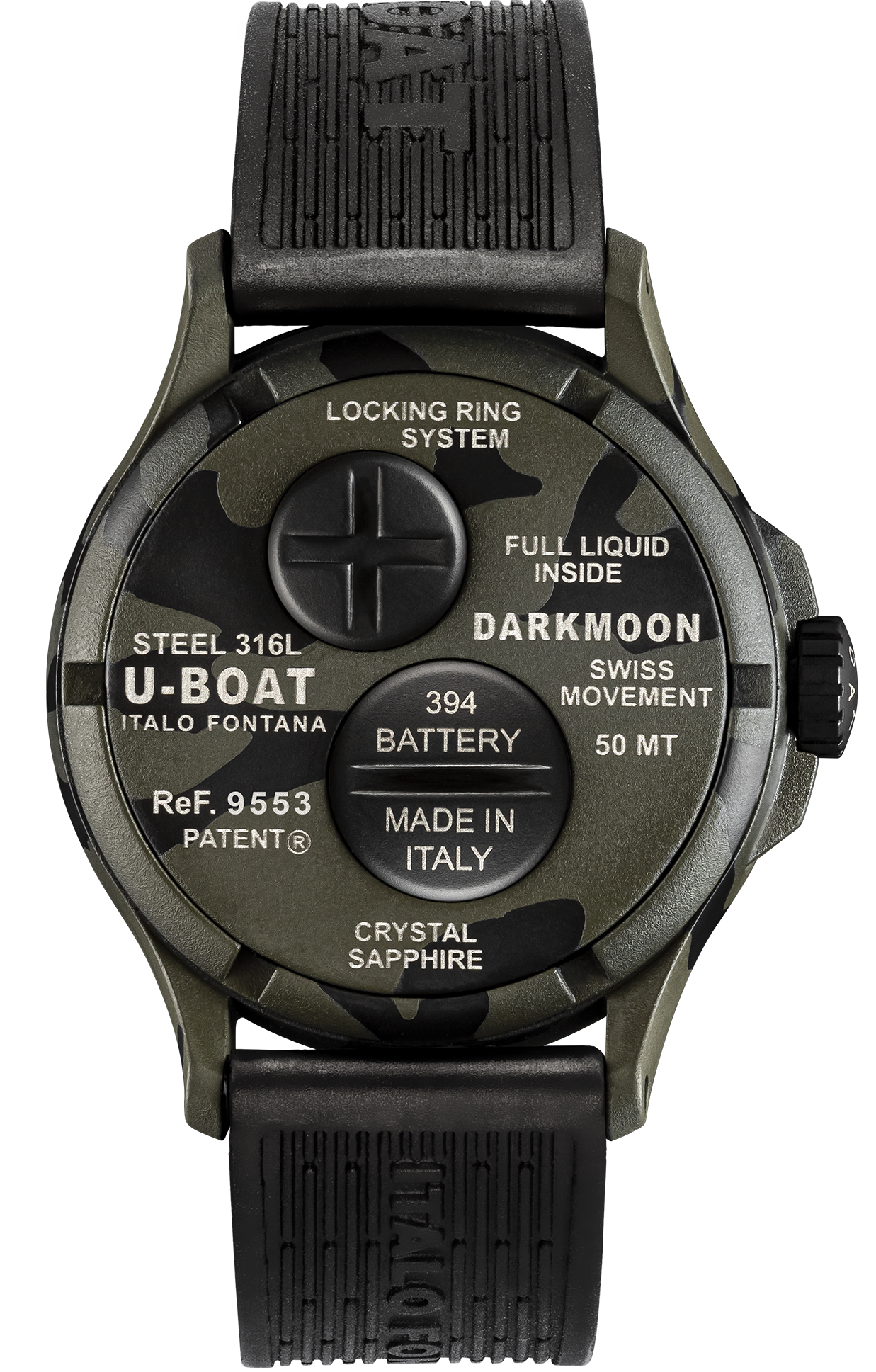 U-Boat Darkmoon 44 Camouflage Black Curve Grey Watch D UBT-1066 Image 2