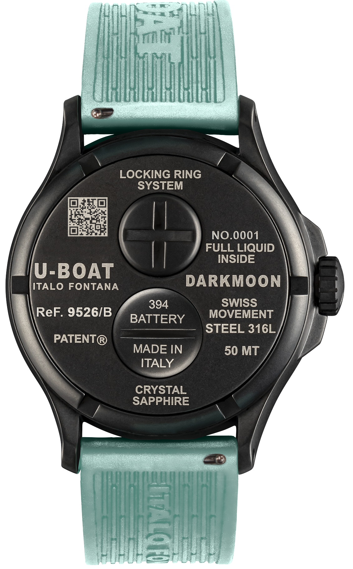 U-Boat Darkmoon BK Curve Aquamarine PVD Watch UBT-1069 Image 2