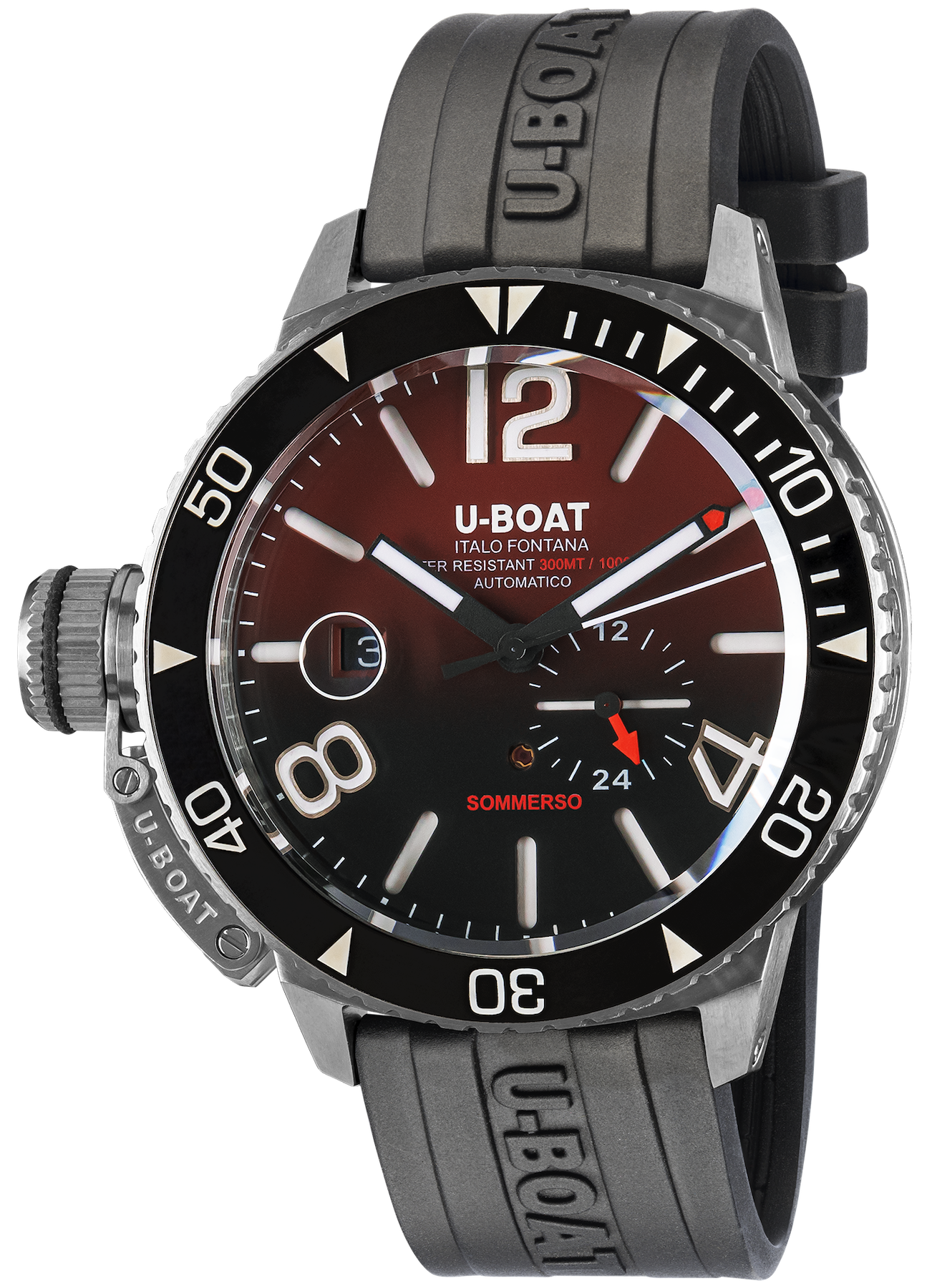 U-Boat Sommerso Ghiera Ceramica Nera Quadrante Bordeaux Watch 9521 Image 1