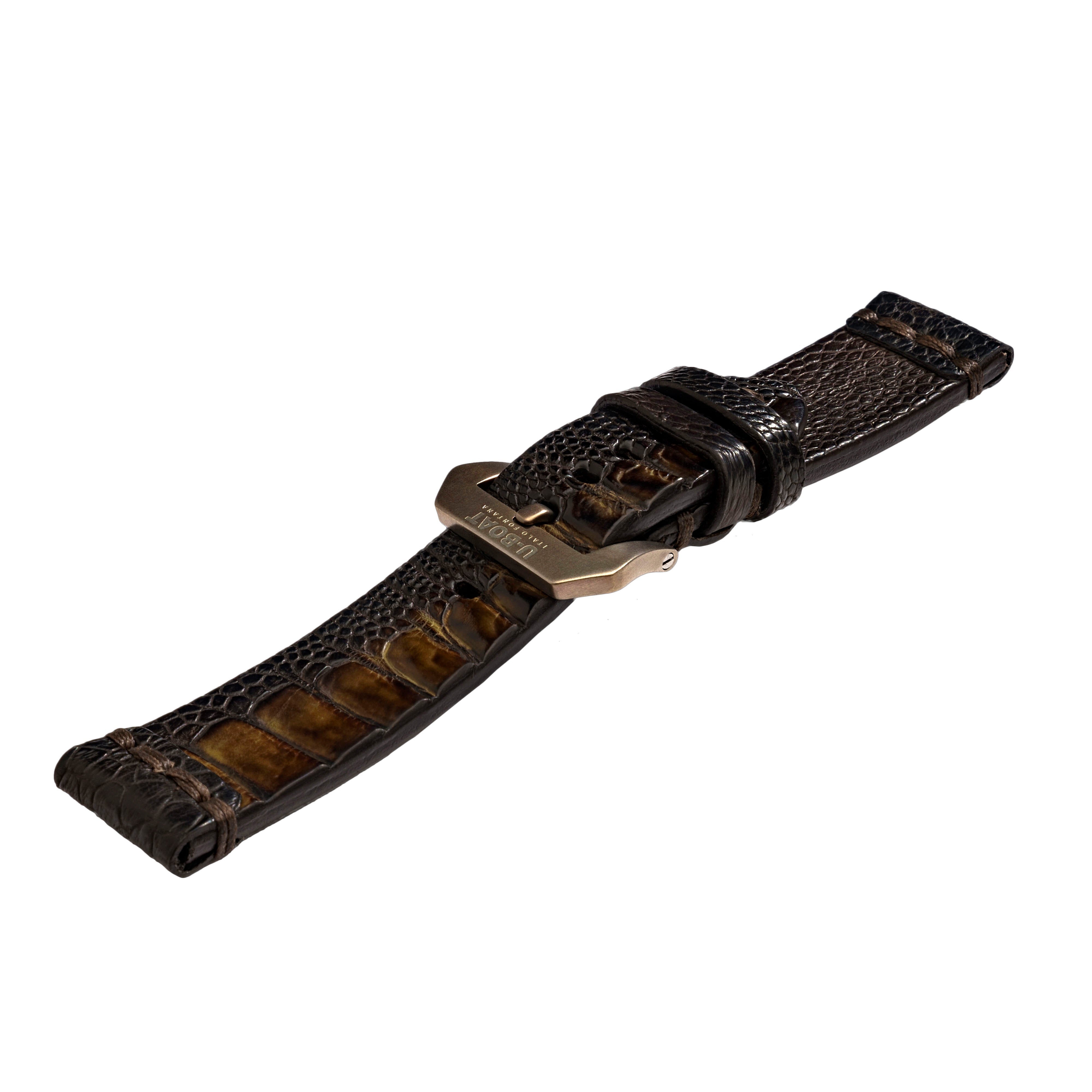 U-Boat Strap 3021 23/22 Ostrich Leather Yellow Buckle 3021 Image 1