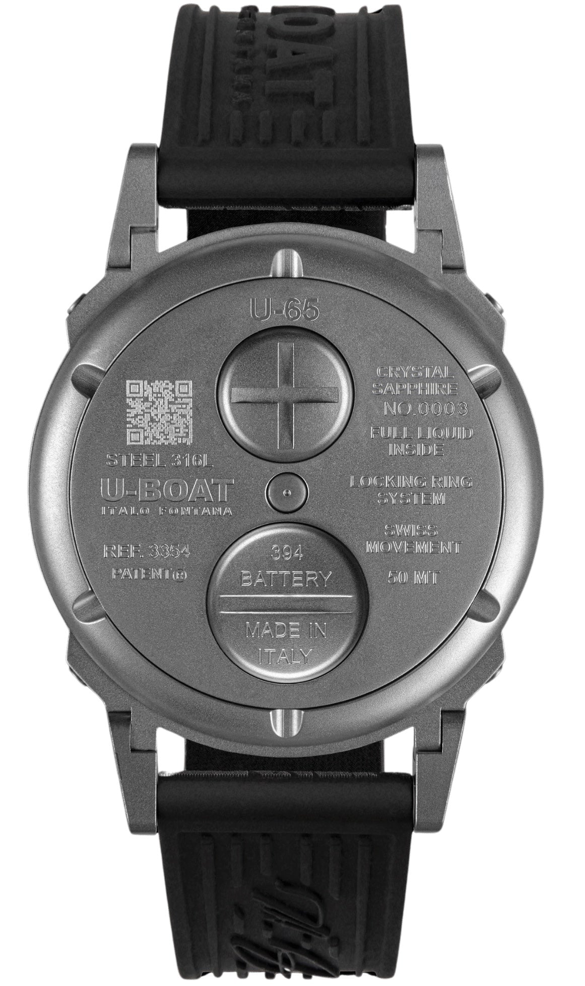 U-Boat U-65 SS White 44mm Watch 3354 Image 2