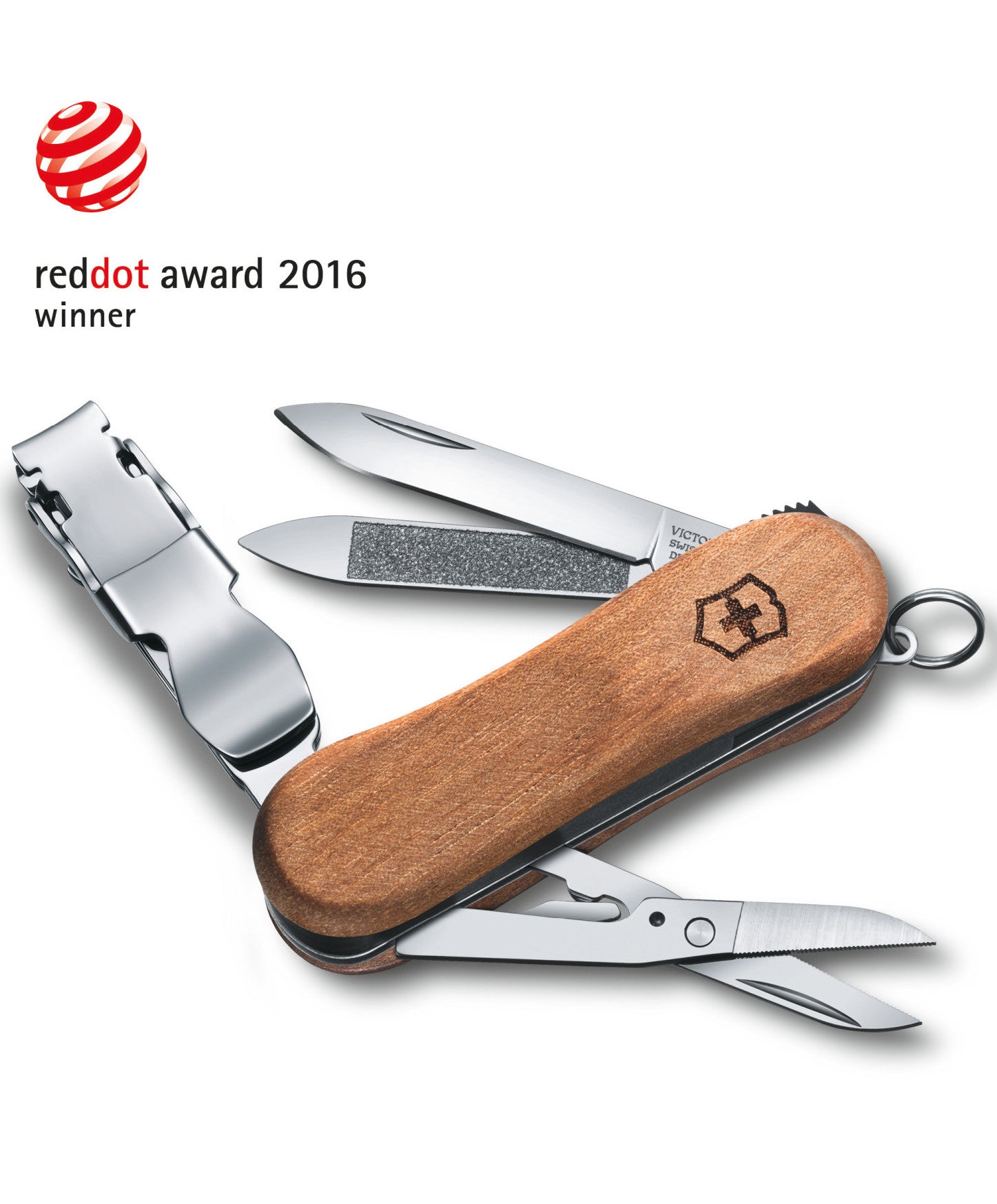 Victorinox Swiss Army Small Pocket Knife Nail Clip Wood 580 Walnut 0.646163 Image 1