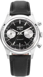Vulcain Chronograph 38mm Black Silver Leather Watch 640109A00.BAC201 Image 1