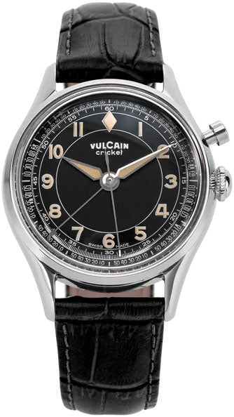 Vulcain Cricket Classique 36mm Black Khaki Numbers Watch 100169B97.BAL301 Image 1