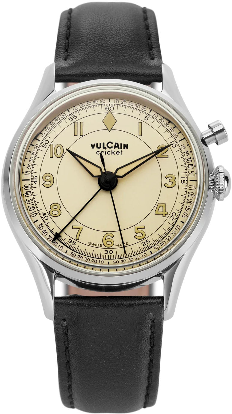Vulcain Cricket Classique 36mm Eggshell Leather Watch 100169B77.BAC301 Image 1