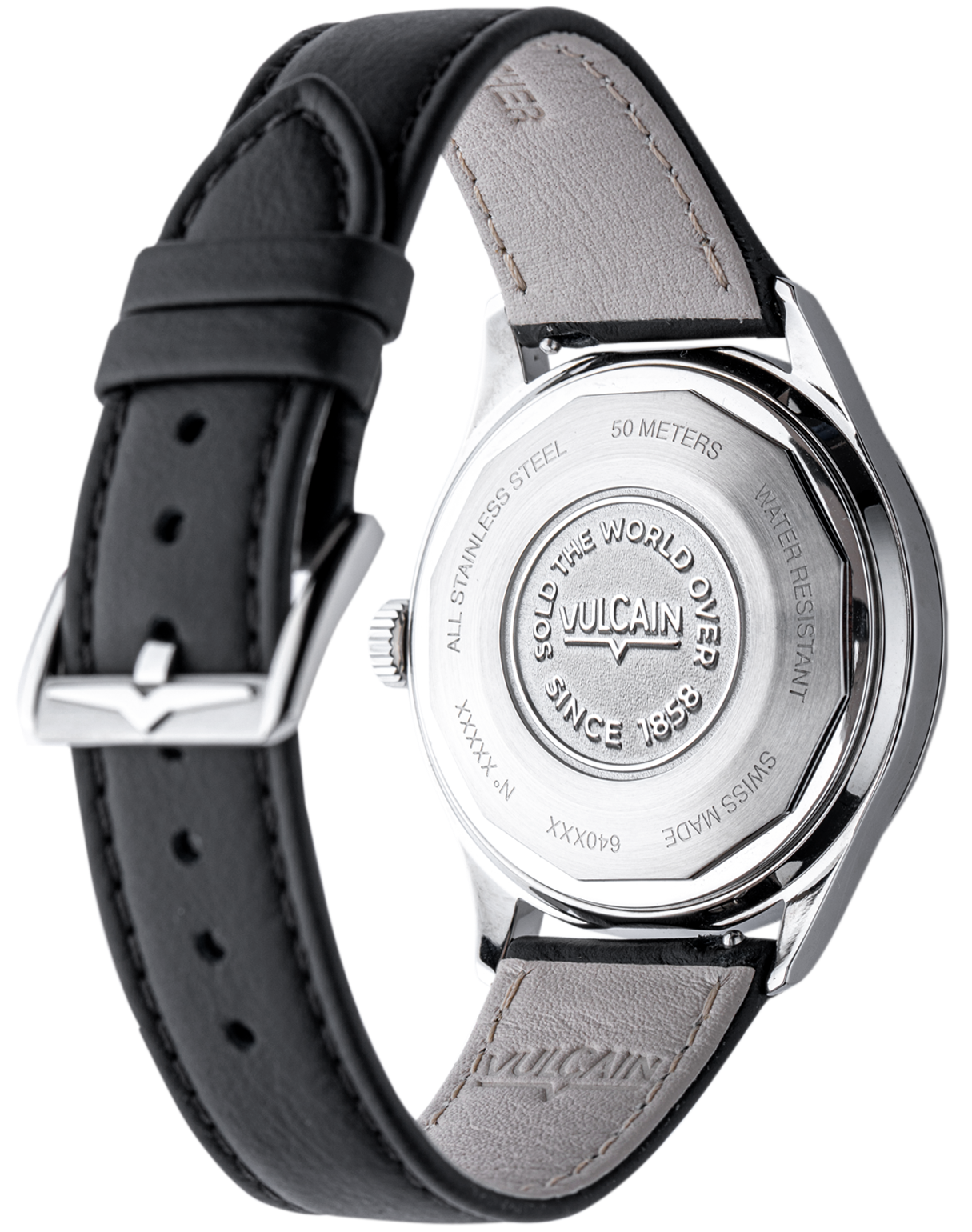 Vulcain Grand Prix Champagne Black Calf Leather Watch 670171A70.BAC201 Image 2